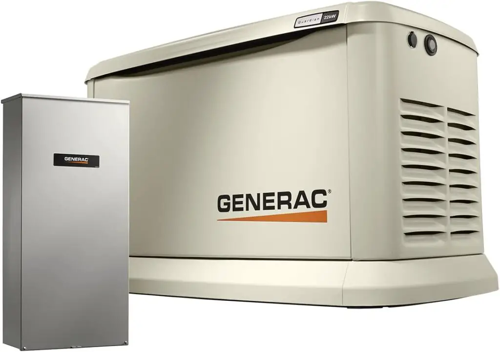Generac 7043 Home Standby Generator 22kW/19.5kW Air Cooled with Whole House 200 Amp Transfer Switch