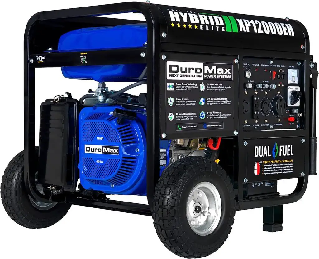 DuroMax XP12000EH Generator-12000 Watt Gas or Propane Powered Home Back Up