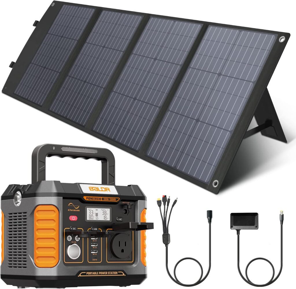 Baldr Solar Generator Kit，330W Portable Power Station with 120W Solar Panel