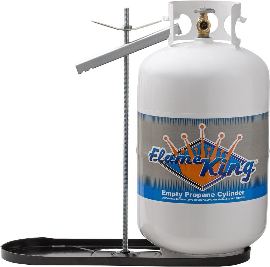 Flame King Dual RV Propane Tank Cylinder Rack for RVs and Trailers for 40lb Tanks