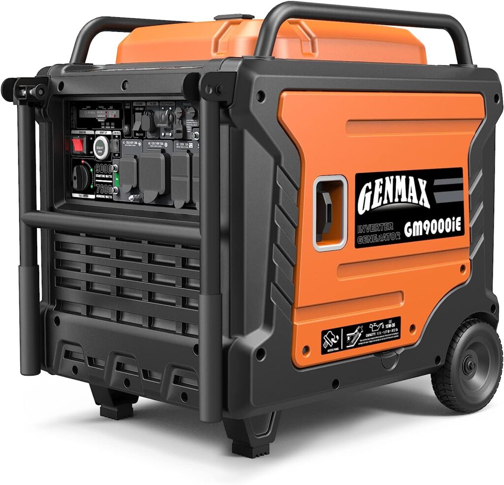 GENMAX Portable Inverter Generator, 9000W Super Quiet Gas Powered Engine