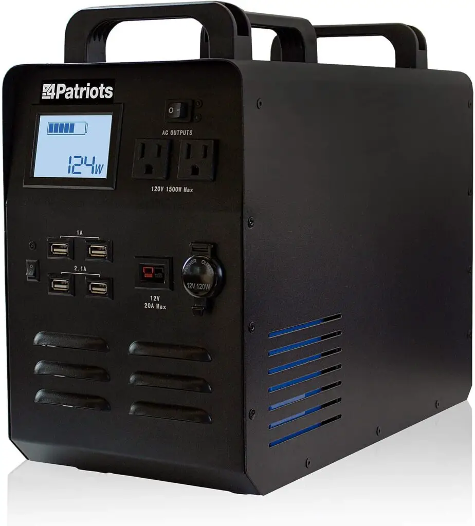 Patriot Power Generator - Lithium-Iron-Phosphate Battery - Compatible With Solar Panel