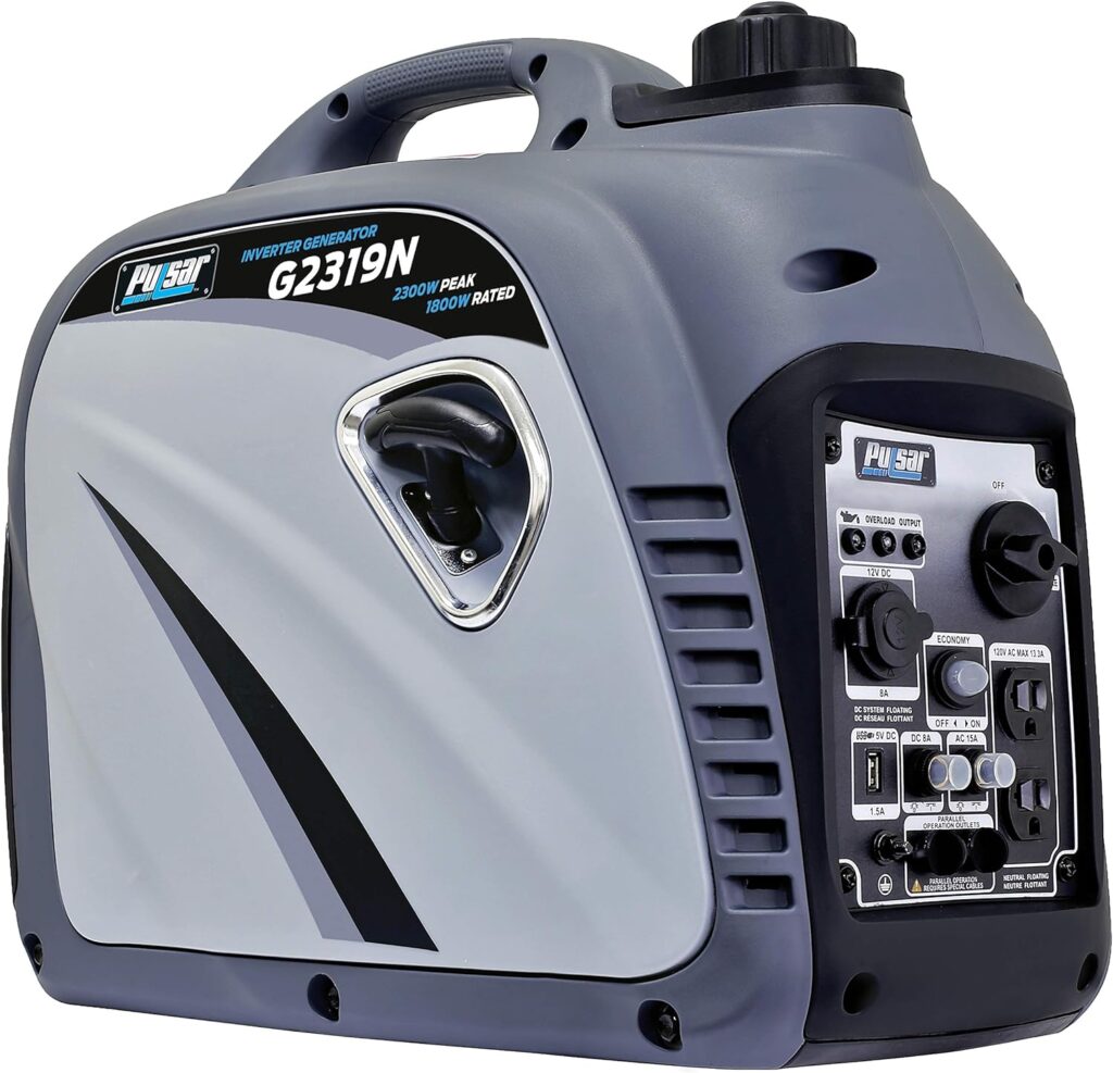 Pulsar G2319N 2,300W Portable Gas-Powered Inverter Generator with USB Outlet & Parallel Capability