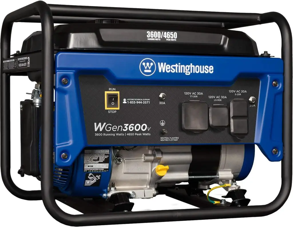 Westinghouse Outdoor Power Equipment 4650 Peak Watt Portable Generator