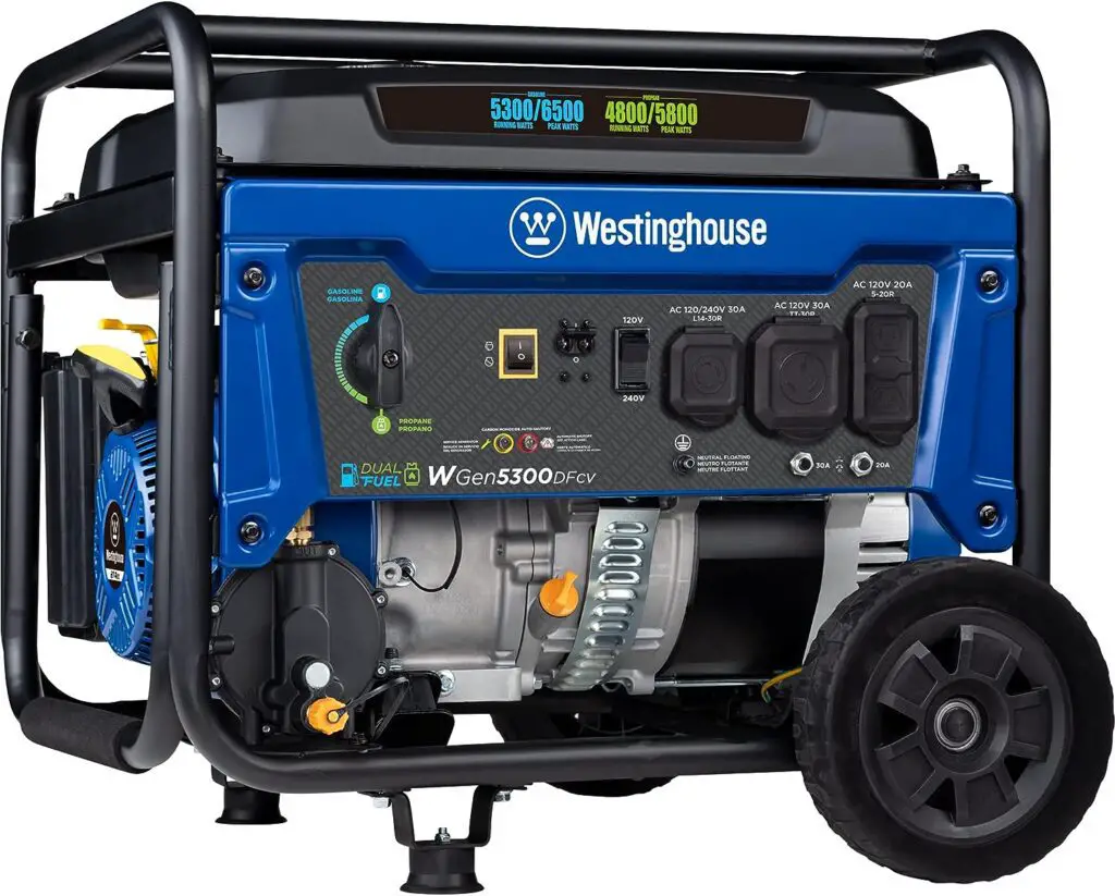 Westinghouse Wesinghouse 6600 Watt Dual Fuel Home Backup Portable Generator